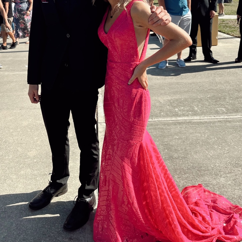 Shimmer pink mermaid prom dress!!